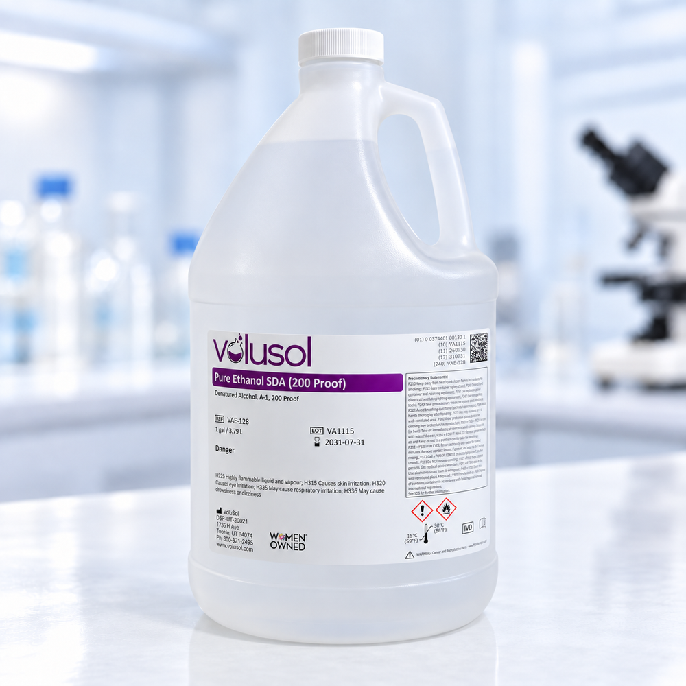 Volusol Pure Ethanol SDA (200 Proof), VAE-128, 1 gal / 3.79 L