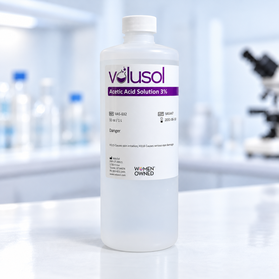 Volusol Acetic Acid Solution 3%, VAS-032, 32 oz / 1 L