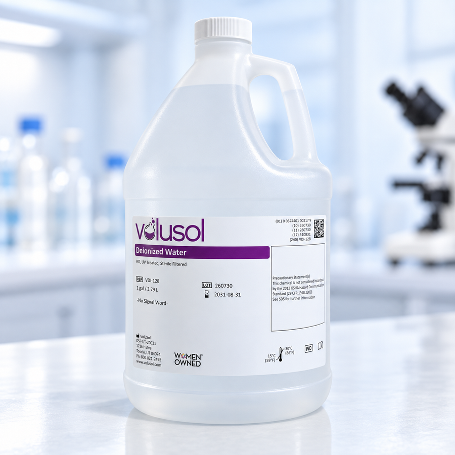 Volusol Deionized Water, VDI-128, 1 gal / 3.79 L