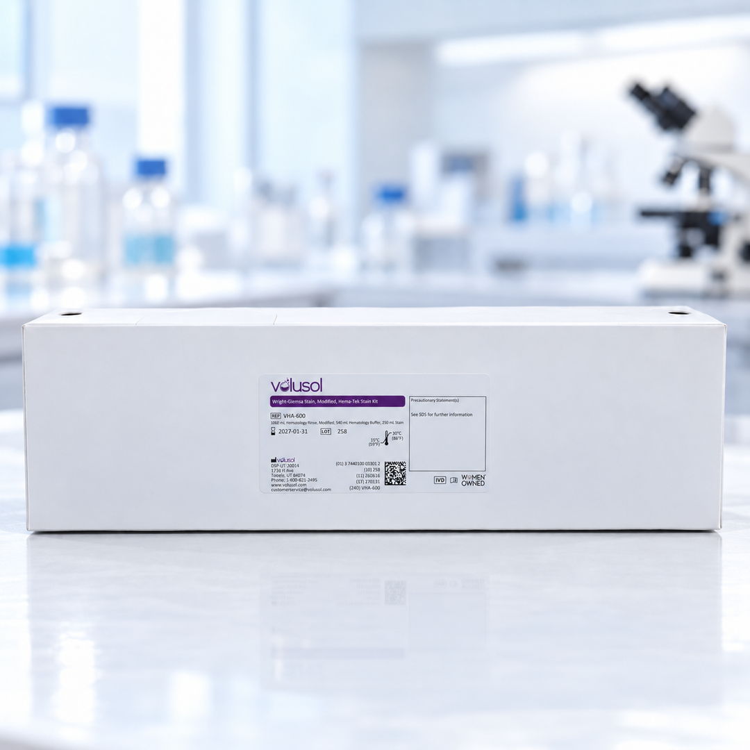 Volusol Wright-Giemsa Stain, Modified, Hema-Tek Stain Kit, VHA-600, 1060 mL rinse + 540 mL buffer + 250 mL stain