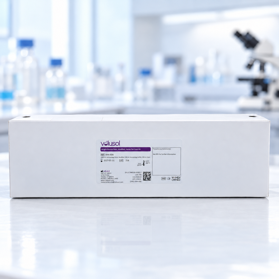 Volusol Wright-Giemsa Stain, Modified, Hema-Tek Stain Kit, VHA-600, 1060 mL rinse + 540 mL buffer + 250 mL stain